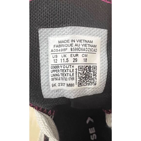 Converse Youth Kids Platform Lift Sneaker High Top Prime Pink Sparkle Size 12 - Picture 8 of 11